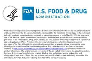 FDA 510(k) Certificate